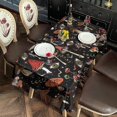 thumbnail image 2 of Colorful Mushroom Bird Black Pattern Rectangle Tablecloth 60"x102",Waterproof Polyester Rectangle Table Cloth, Wipeable Spillproof Polyester Tablecloth for Dining, Camping, Indoor and Outdoor, 2 of 6