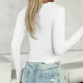 thumbnail image 4 of Women Long Sleeve Slim Fit Going Out Crop Top Casual V Neck Basic Blouse Pullover Streetwear, 4 of 6