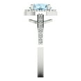 thumbnail image 3 of 1.86 ctw with Simulated Diamond Halo Accents Anniversary Ring for Women | Round Cut Natural Swiss Blue Topaz | Hyperallergenic Solid 14K White Gold, 3 of 5
