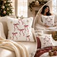 thumbnail image 6 of Dalxymotic Christmas Throw Pillow Covers, Snowflake Bow Designs 17.71x17.71 Inch, Holiday Decorative Cushion Cases, Christmas Decorations Indoor Outdoor for Sofa, Couch, Bed, 6 of 7