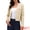 Apricot, variant on DARING DIVA Women's Tweed Long Sleeve Button Down Cropped Blazer XS Black