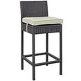 thumbnail image 2 of Modern Contemporary Urban Design Outdoor Patio Balcony Four PCS Pub Bar Chairs Set, Beige, Rattan, 2 of 2