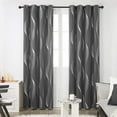 thumbnail image 1 of Juego de 2 cortinas térmicas antifrío con diseño de líneas plateadas, con ojales, para oficina, adultos, 140 x 240 cm, cortina para el hogar, cocina, anticalor, frío, gris oscuro, opacas, térmicas, an, 1 of 5