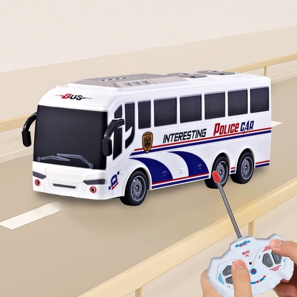 Four-Way LED Simulation Bus Remote Control Toy - Realistic Travel Bus Car Model with Light Effects, Interactive Play for Children