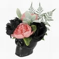 thumbnail image 2 of Black Skull w/ Floral Arrangement, 2 of 5