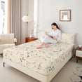 thumbnail image 4 of Manfei Teens Chic Flowers Girl 4-Piece Full Size Sheets,Botanical Plants Bed Sheets,Spring Graden Lightweight Sheet Sets,Microfiber Bedroom Decor, 4 of 7
