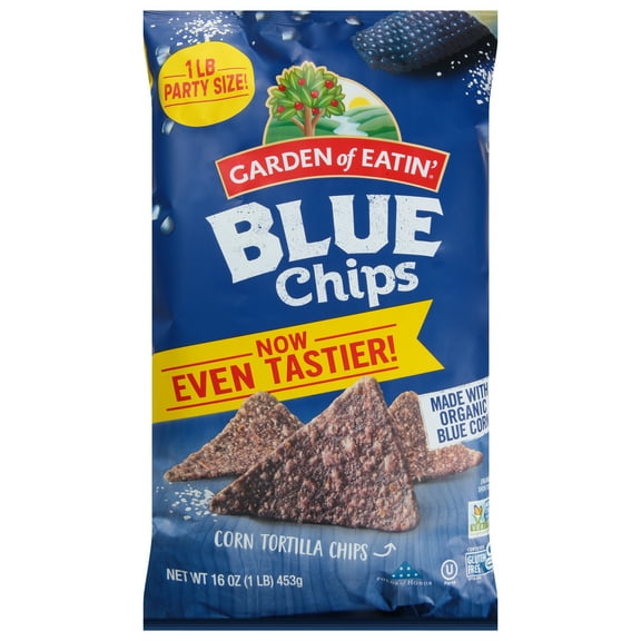 Garden of Eatin' Organic Salted Blue Corn Tortilla Chips, Party Size, 16 oz