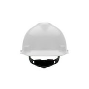 MSA 475358 V-Gard Cap Style Safety Hard Hat With Fas-Trac III Ratchet Suspension | Polyethylene Shell, Superior Impact Protection, Self Adjusting Crown Straps - Standard Size in White