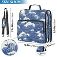 thumbnail image 4 of 3 Ring Zipper Binder with Shoulder Strap Waterproof Trapper Keeper 2 Inch D-Ring 500 Sheets Capacity Blue White Wave, 4 of 7
