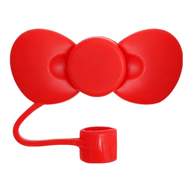 Tapa de paja, genérica, tapa de paja con forma de lazo de 10 mm, accesorios para vasos de agua, color rojo