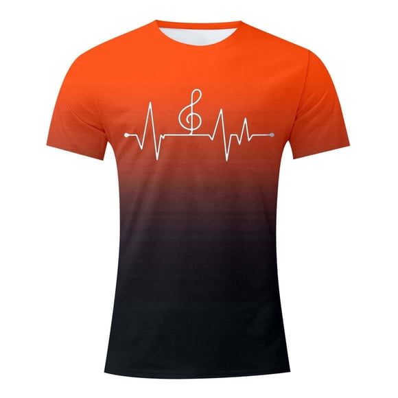 LUOGENLI Male T-shirts for Mens Men's Digital Print Crew Neck Short Sleeve T Shirt Mens T-shirts Graphic Tees St. Patrick's Day T-shirts for Men Graphic Tee St. Patrick's Day Orange XXXXXL