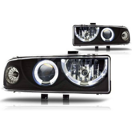 1991 Chevrolet Blazer Headlight - Winjet 1998-2005 Chevrolet Blazer Black Clear Halo Projector Head Light WJ10-0218-04