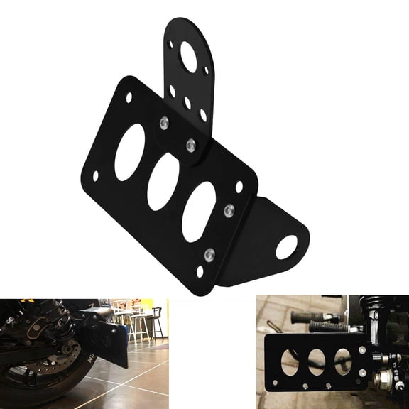 Side Mount Motorcycle License Plate Bracket for Custom Bike Strong, Durable And Easy To Install, No InstallInstructions