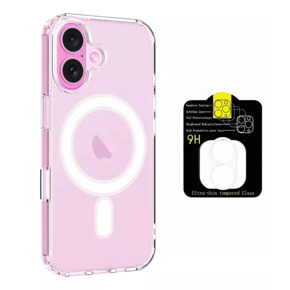 Kit Funda Case Transparente + Mica Cámara Para iPhone 16 Plus Transparente