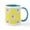 White/Blue Inside, variant on CafePress - Daisy Flower Pattern Yellow Mug - 11 oz Ceramic Mug - Novelty Coffee Tea Cup