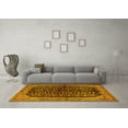 thumbnail image 3 of Ahgly Company Machine Washable Indoor Square Persian Yellow Traditional Area Rugs, 8' Square, 3 of 4