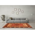 thumbnail image 3 of Ahgly Company Indoor Square Abstract Orange Modern Area Rugs, 3' Square, 3 of 4