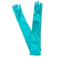 thumbnail image 2 of NYFASHION101 Women's Fashionable Classy Elbow Length Satin Gloves 12BL, Teal, 2 of 3