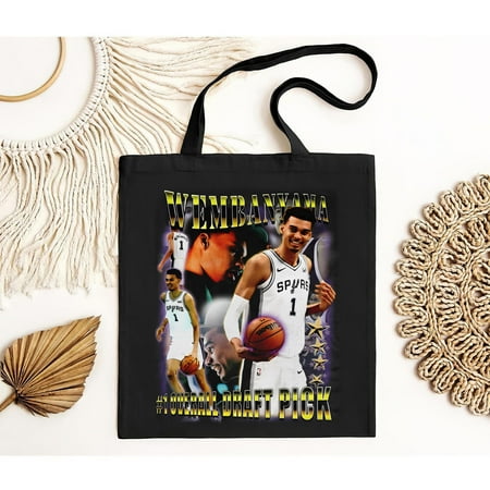 vintage Wembanyama no.1 Graphic Tote Bag-TH23693