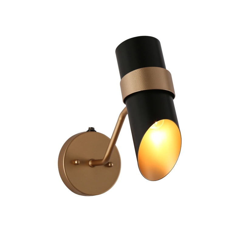LNC Dusk to Dawn Outdoor Wall Light,11.4" H Black and Gold Modern Wall Sconce,Waterproof Metal Exterior Light for Porch,Garage,Entryway