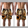 thumbnail image 3 of luoweisi Men's Beach Shorts Quick Dry Swim Trunks with Mesh Lining Sunflower Unicorn 2XL, 3 of 5