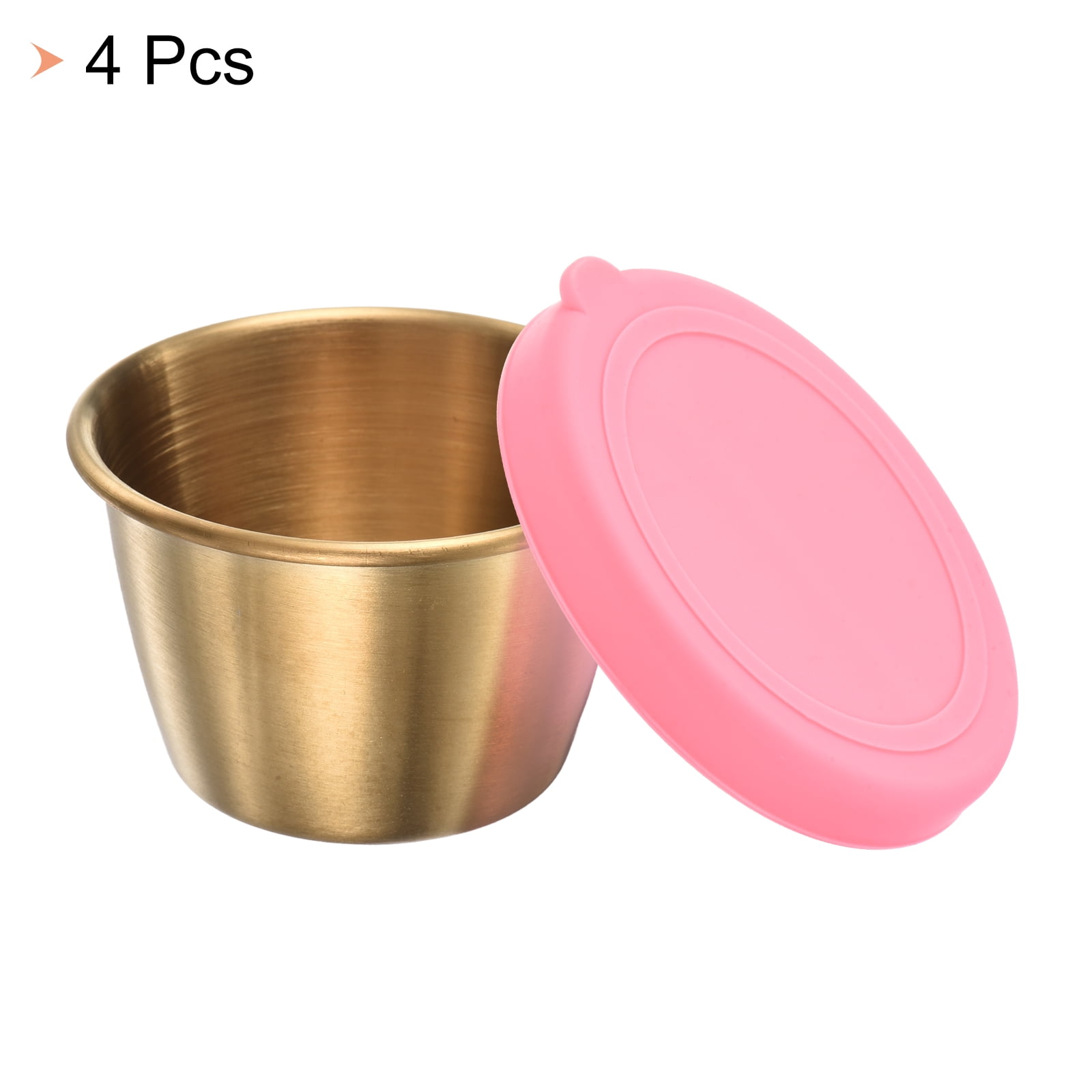 Unique Bargains Salad Dressing Container Stainless Steel Condiment 4 Pcs