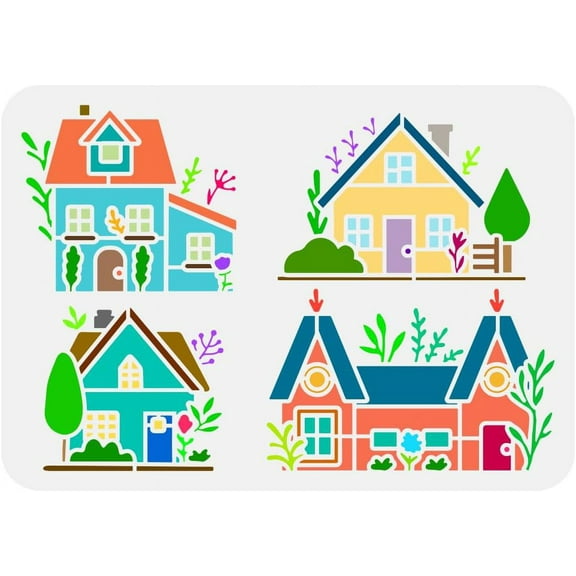 Plastic Hollow Out Drawing Painting Stencils Templates for Painting on Scrapbook Fabric Tiles Floor Furniture Wood House 29.7x21cm