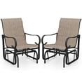 thumbnail image 2 of Costway Outdoor Glider Chairs Set of 2 with High Backrest Mesh Fabric Metal Frame for Porch, 2 of 9