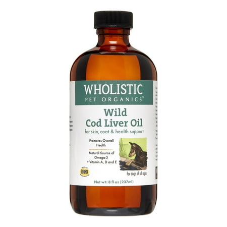 Wholistic Pet Organics Wild Cod Liver Oil Skin & Coat Dog Supplement, 8 (Best Cod Liver Oil For Dogs)