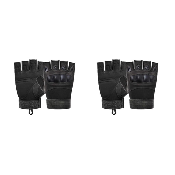 Guantes portátiles Toystoory 1 par de medio dedo Montañismo acolchado Ciclismo Equipo deportivo Negro XL