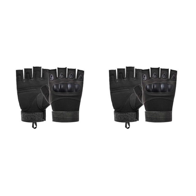 Guantes portátiles Toystoory 1 par de medio dedo Montañismo acolchado Ciclismo Equipo deportivo Negro XL