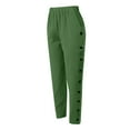thumbnail image 5 of Huesdet Women's Comfy Casual Pants Cotton Linen Elastic Waist Drawstring Long Straight Pants Solid Lounge Trousers with Pockets(Green,XL), 5 of 6