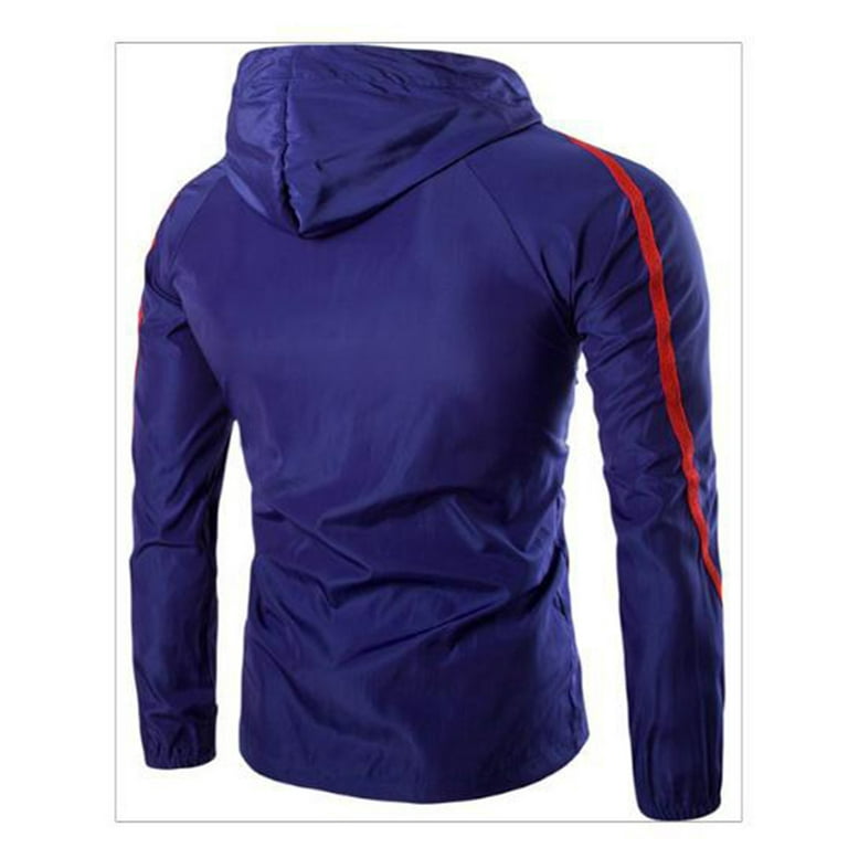Honeeladyy New Slim And Thin Color-blocking Hooded Men's Sun Protection  Jacket Men Clothes