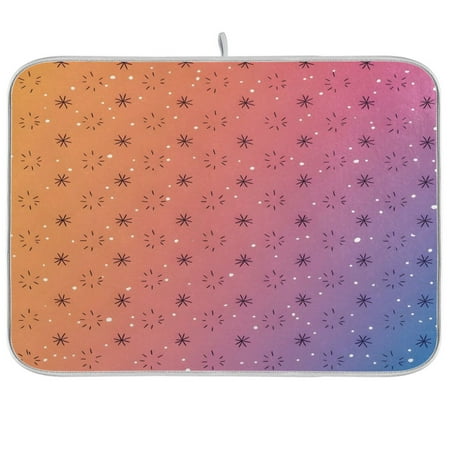 

joogoo Pattern Gradient Dish Drying Mat Kitchen Counter Absorbent Drying Pad 18x24 in Drainer Rack