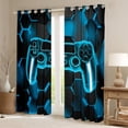thumbnail image 2 of Erosebridal 3D Gamepad Curtains for Living Room, Honeycomb Geometric 30%-50% Blackout Curtains Set of 2 (42x63), Gamer Gaming Curtains and Drapes (42x63), Window Curtains Room Decor, 2 of 6