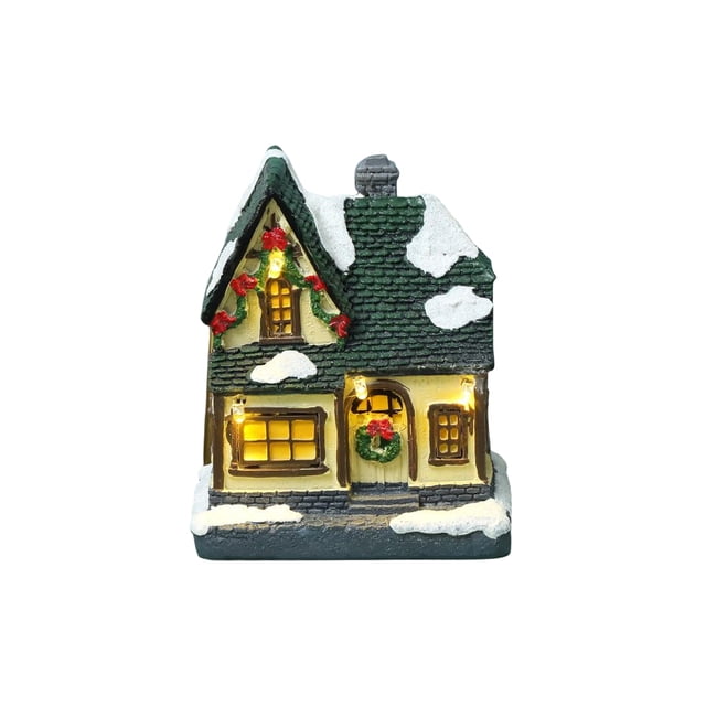 Toystoory Casa de Navidad resina luminosa fiesta de Navidad Festival Año Nuevo Oficina negocios Bar sala de estar dormitorio decoración ornamento Kits de decoración para fiestas Tipo 2 Toystoory HA071632-02B