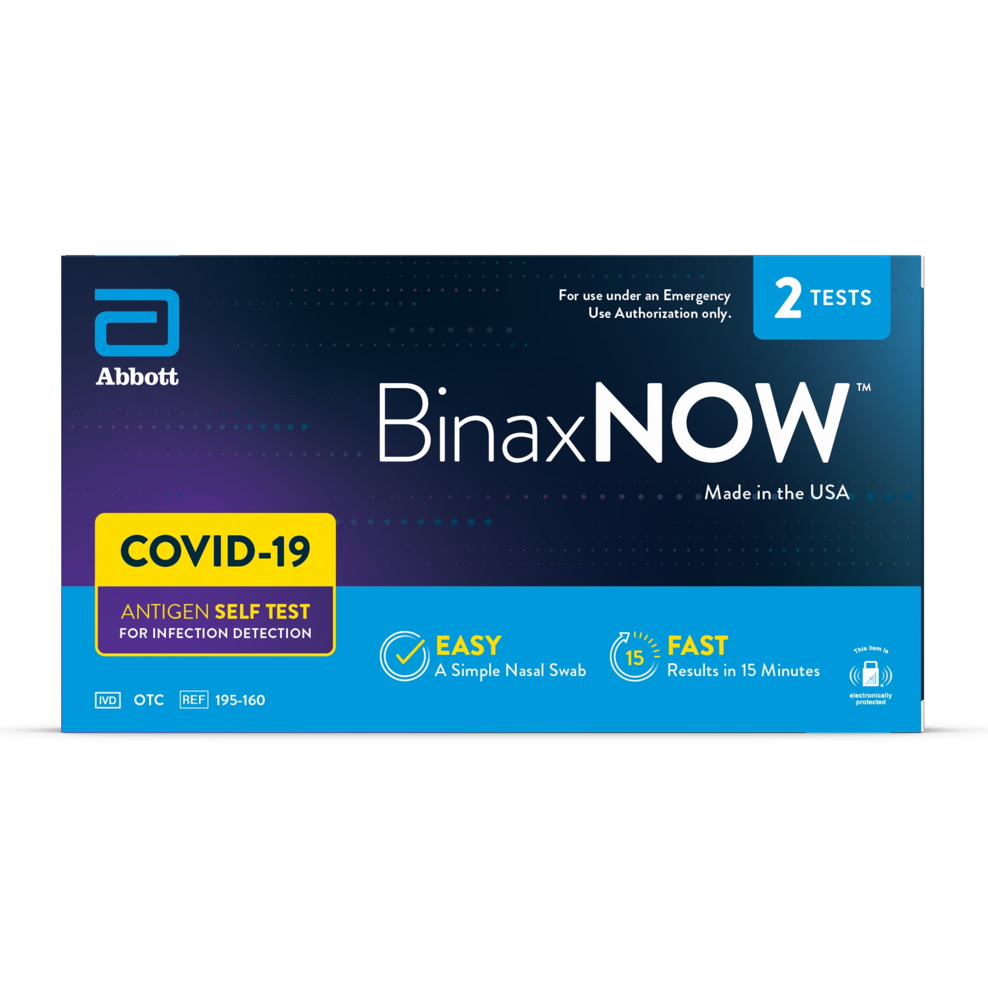 BinaxNOW COVID19 Antigen Self Test by Abbott (2 Count)