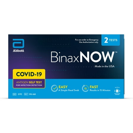 BinaxNOW COVID‐19 Antigen Self Test by Abbott (2 Count)