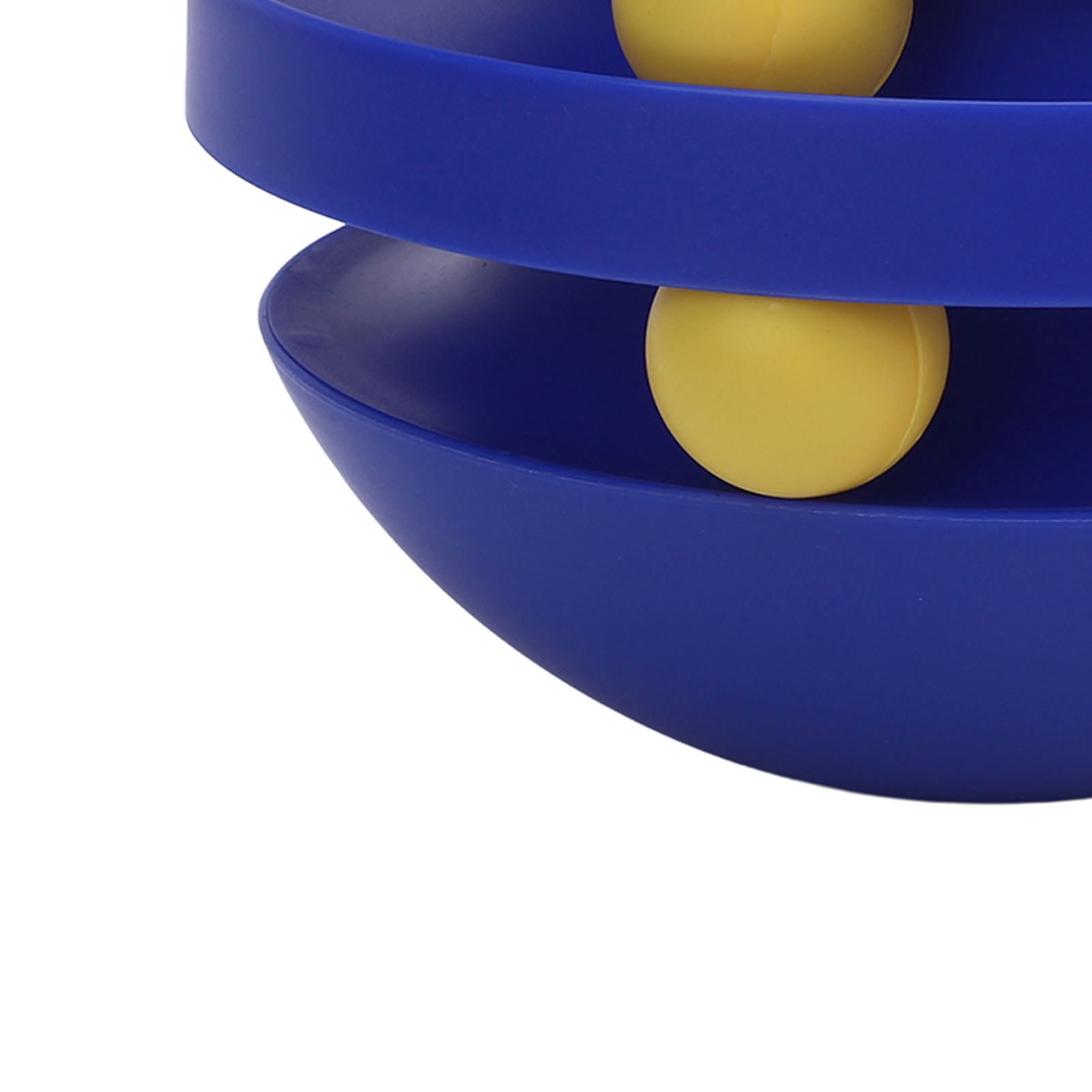LAZIOEGR Interactive Cat Ball Toy 360 Degree Rotating Track Bite Proof Reduce Boredom Enhanced Exercise Indoor Kitten Teaser Play Station Klein Blue 8.7 in / 22 cm