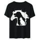 thumbnail image 1 of Tops Para Mujer Elegantes Blusas Casuales Camisas de Moda Sueltas Cuello Redondo Animal Lindo Estampado Camiseta de Manga Corta Odeerbi ODB167155, 1 of 7