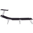 thumbnail image 4 of Gymax Chaise Longue Pliante Chaise de Plage Dossier Inclinable Noir, 4 of 10