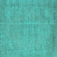 thumbnail image 1 of Ahgly Company Machine Washable Indoor Square Oriental Turquoise Blue Industrial Area Rugs, 6' Square, 1 of 4