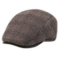 thumbnail image 2 of Men's Plaid Beret with Ear Flaps Lightweight Retro Style Winter Cap, 2 of 8