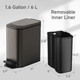 thumbnail image 4 of TIPGO Slim Bathroom Trash Can with Lid Soft Close, Step Pedal, 6 Liter / 1.6 Gallon Stainless Steel Trash Bin, Small Garbage Cans for Bedroom, Office, Kitchen (Brown) : Home & Kitchen, 4 of 10