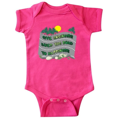 

Inktastic Civil Engineers Road To Happiness Gift Baby Boy or Baby Girl Bodysuit