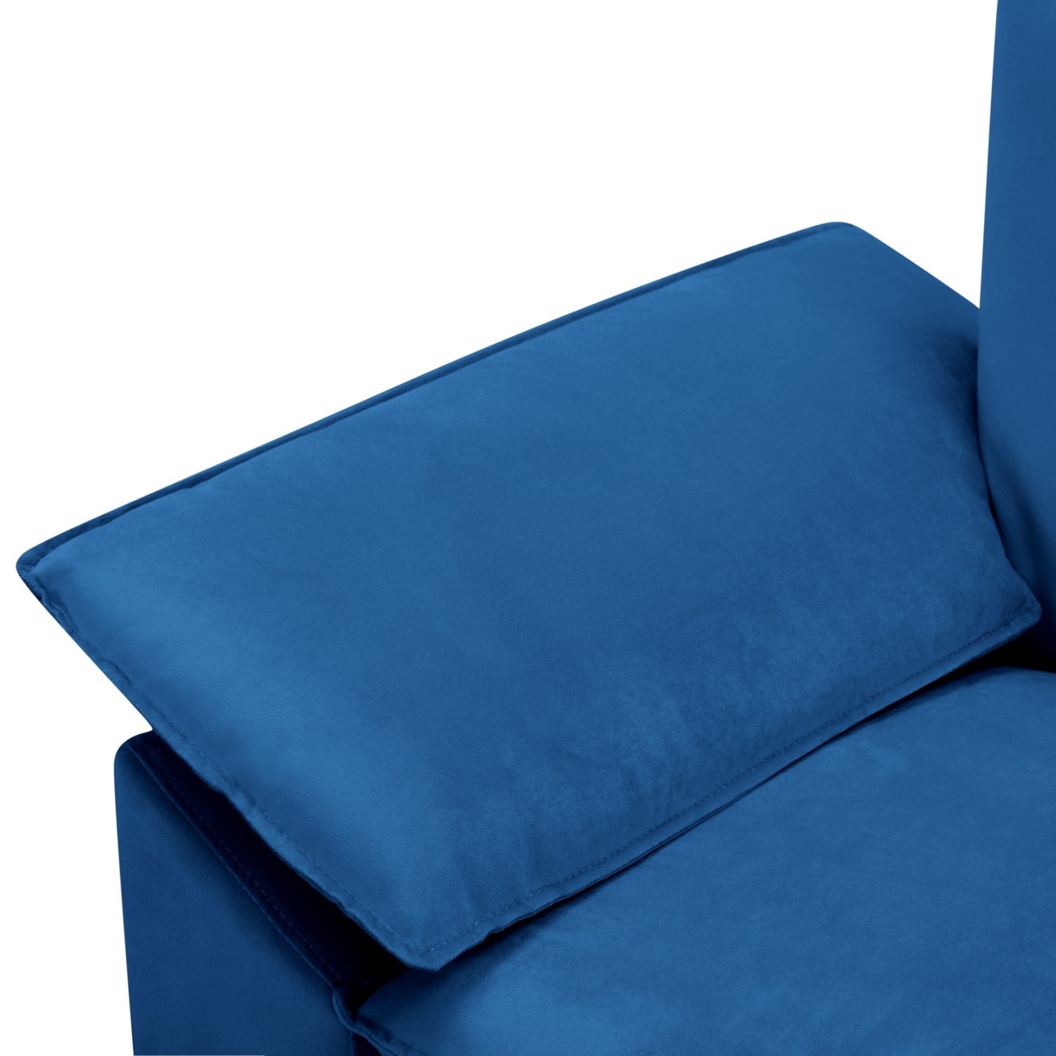 Gewnee 4-Seater L-Shaped Modular Velvet Sectional Sofa with Movable Ottoman - Living Room Furniture