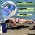 thumbnail image 6 of VEIKOUS 2 PCs Portable Tanning Chair, 5-Position Adjustable Sunbath Lounge Chair w/Face & Arm Hole, Pillow & Pocket, Blue, 6 of 9