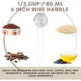 thumbnail image 3 of 1/3 Cup Stainless  Measuring Cup, Long 6" Wire Loop Handle and Pour Spout | Sturdy  80 ml | 80 cc | 3 oz | Single Cup for Wet and Dry Ingredients |  for use as 1/3 Cup   Scoop, 3 of 7