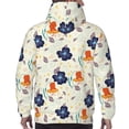 thumbnail image 7 of Uemuo Flower Leaves Pattern Men's Hoodie - Casual Pullover Hoodie with Kangaroo Pocket, Stylish Hooded Sweatshirt for Everyday Wear-X-Large, 7 of 7