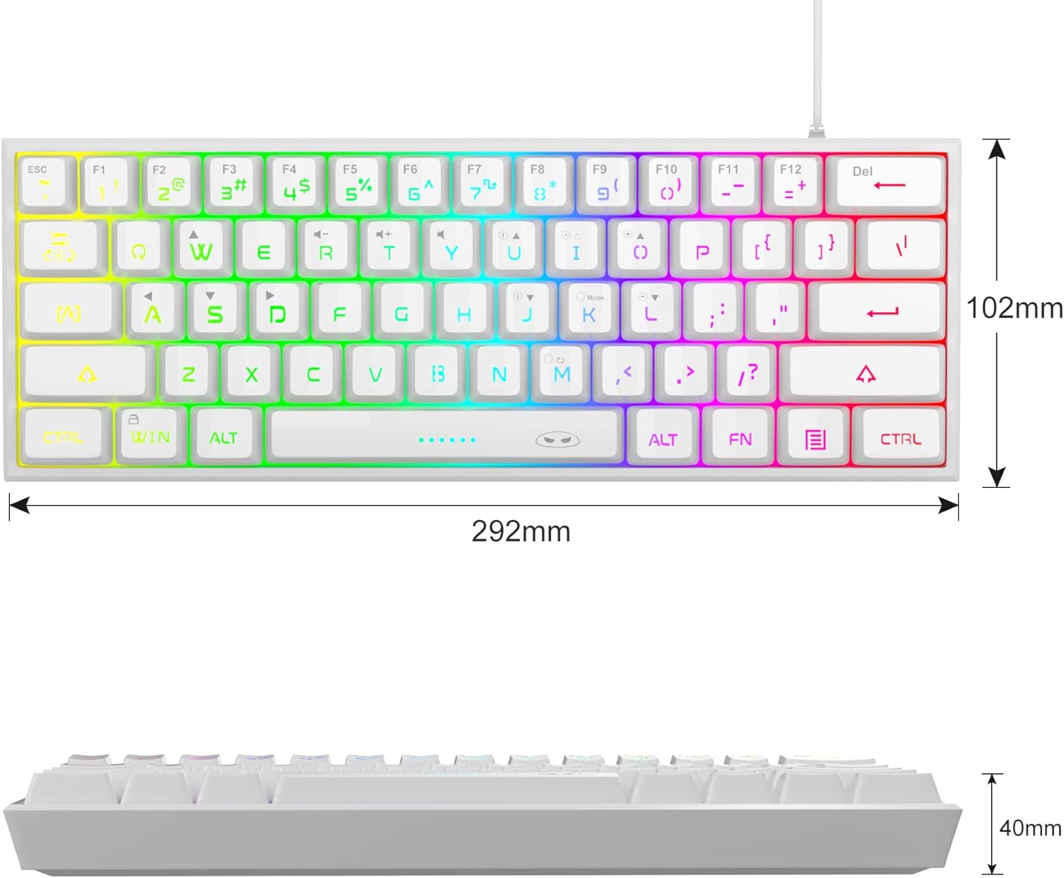 MageGee Mini 60% Gaming Keyboard with RGB photo 6
